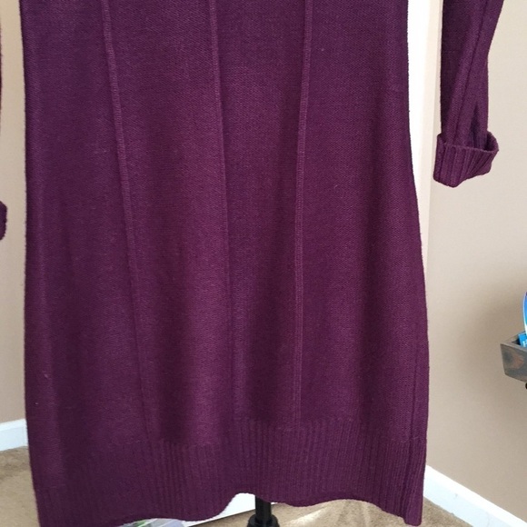 Jessica Simpson Sweater Dress Size S Burgundy Knit Cowl Neck Career Cabincore - Picture 6 of 14